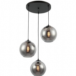 3 Lights Smoke Round Glass Pendant Lamp
