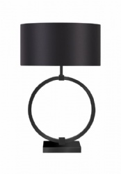 Big Round Black Oval Shade Table Lamp