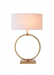 Big Round Gold Oval Shade Table Lamp