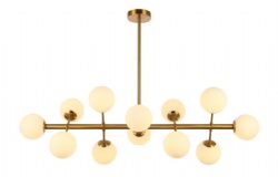 Elegant Gold Pendant Lamp Featuring White Glass - Trendy Lighting for Home Ambiance