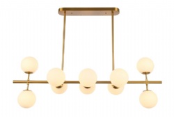 Elegant Adjustable Gold Pendant Lamp with White Glass