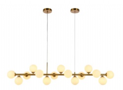 Gold & White Glass Pendant Lamp Adjustable Steel Cable